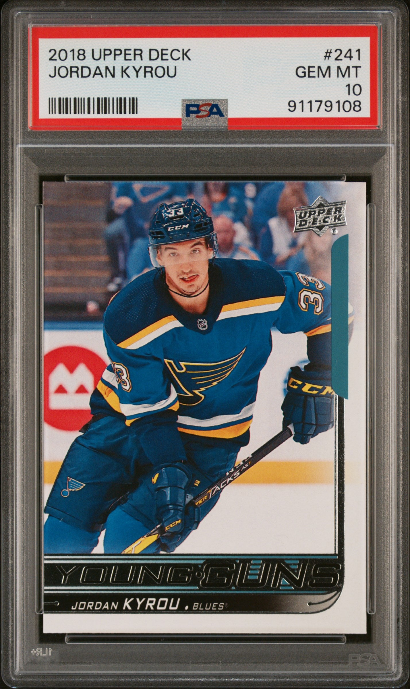 2018 Upper Deck #241 Jordan Kyrou PSA 10