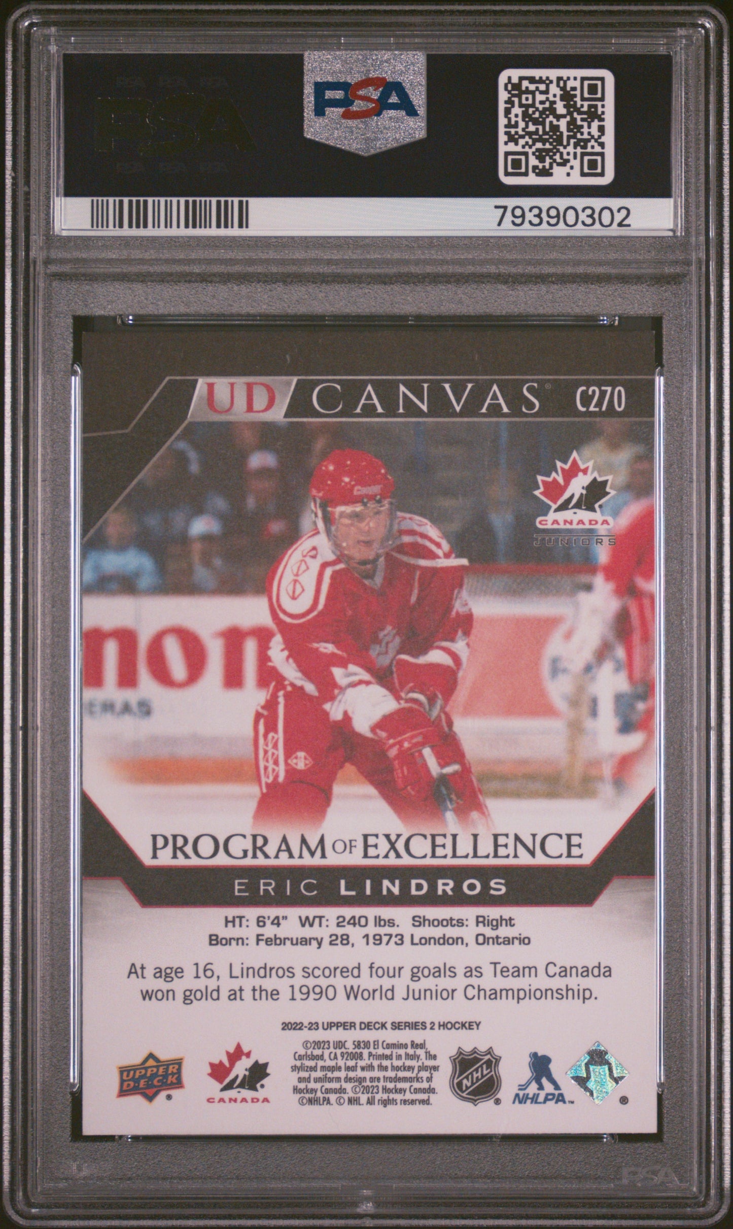 2022 Upper Deck Ud Canvas #C270 Eric Lindros Ud Canvas-Black And White PSA 10