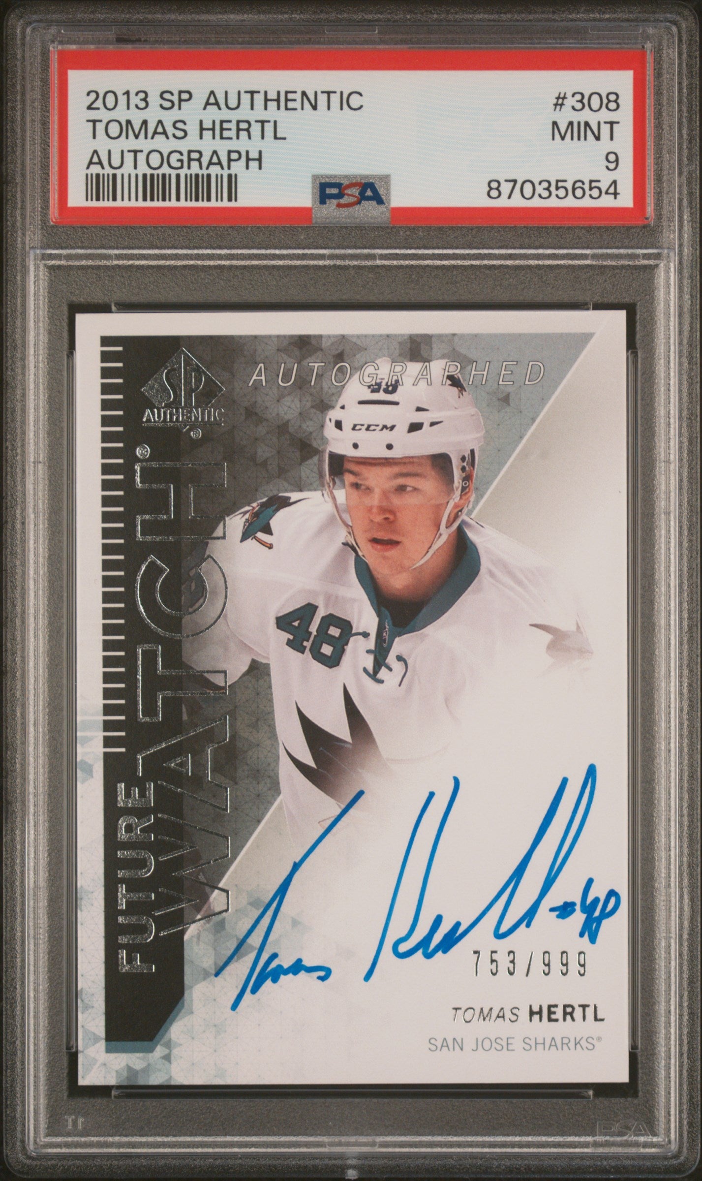 2013 Sp Authentic #308 Tomas Hertl Autograph PSA 9