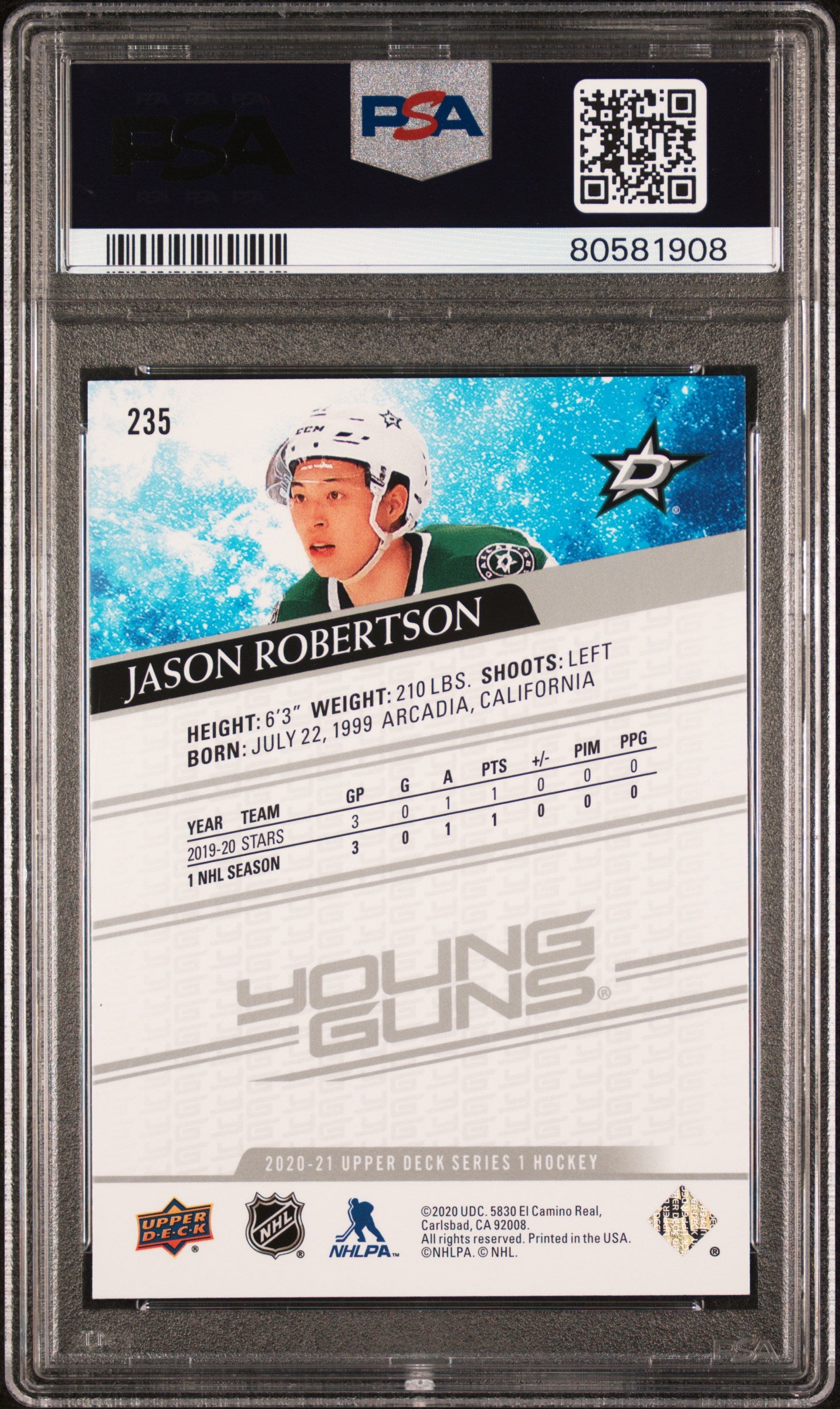 2020 Upper Deck #235 Jason Robertson PSA 9