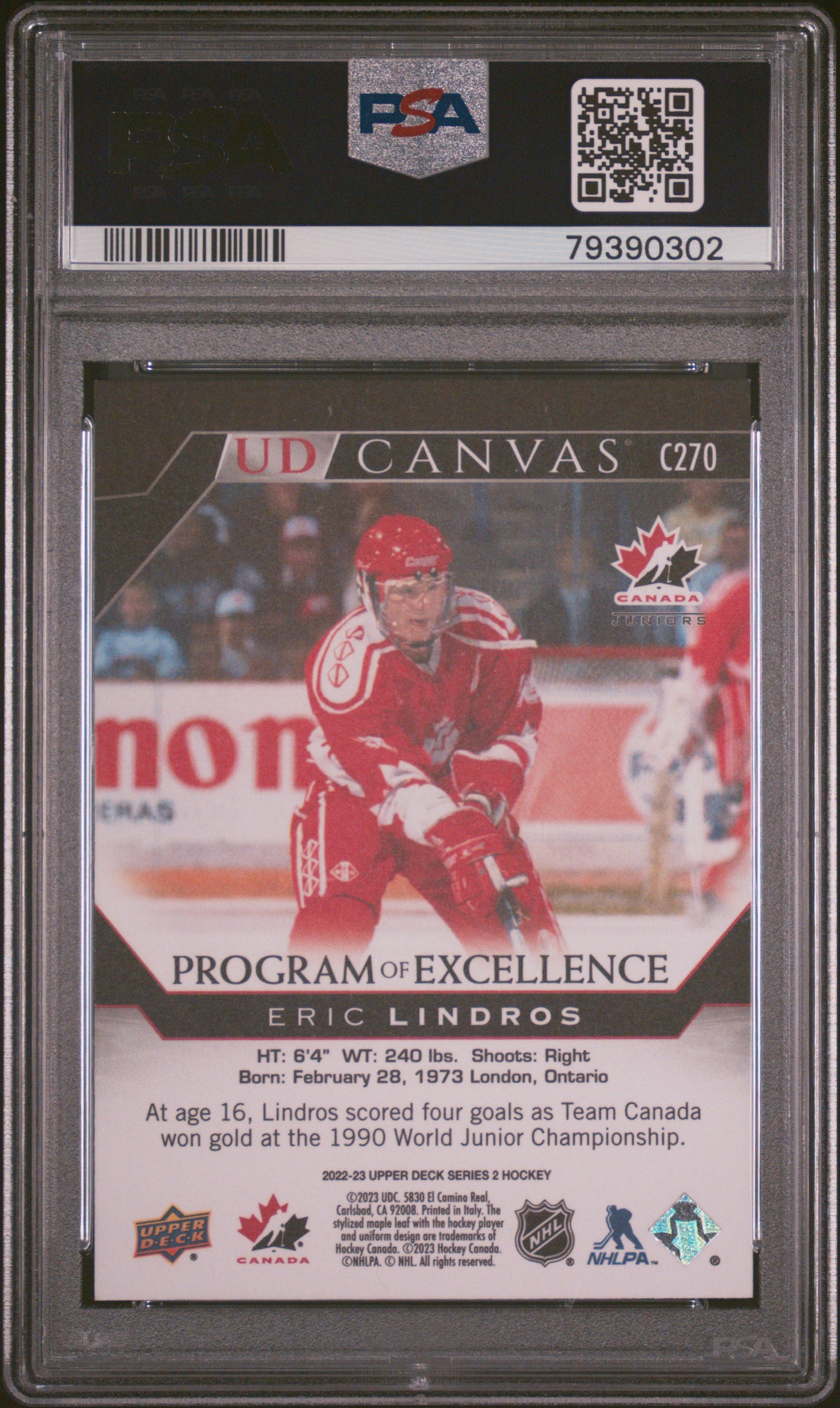 2022 Upper Deck Ud Canvas #C270 Eric Lindros Ud Canvas-Black And White PSA 10