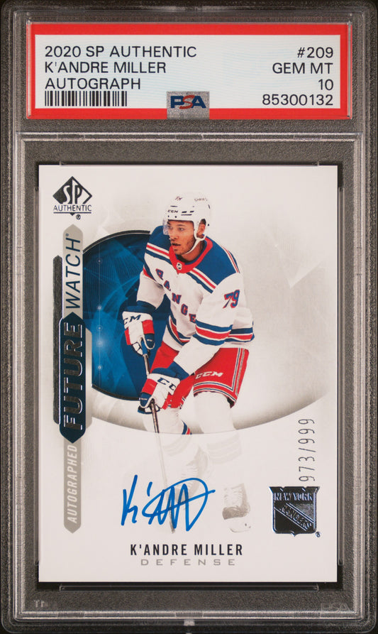 2020 Sp Authentic #209 K'Andre Miller Autograph PSA 10