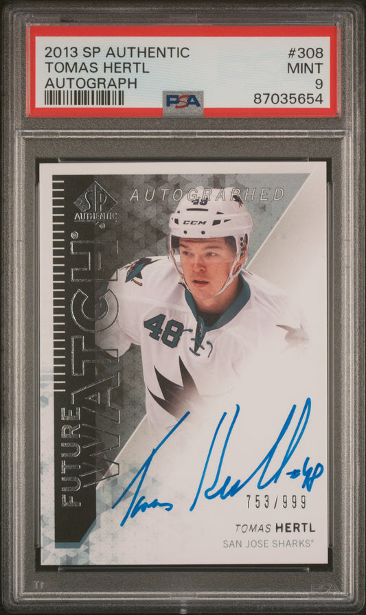 2013 Sp Authentic #308 Tomas Hertl Autograph PSA 9