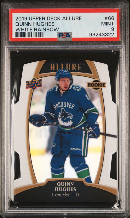 2019 Upper Deck Allure #66 Quinn Hughes White Rainbow PSA 9