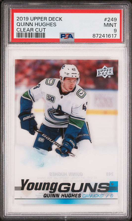2019 Upper Deck #249 Quinn Hughes Clear Cut PSA 9