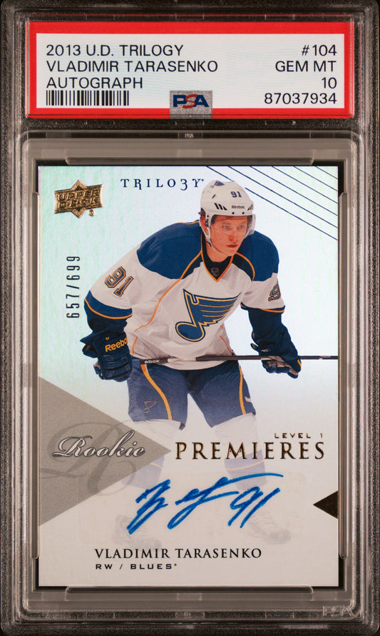 2013 Upper Deck Trilogy #104 Vladimir Tarasenko Autograph PSA 10
