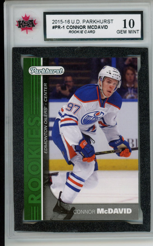 2015-16 Upper Deck Parkhurst PRR-1 Connor McDavid Rookie Year Green Parallel