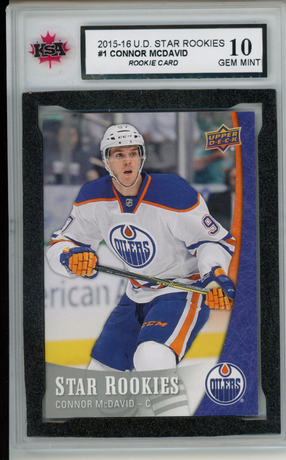 2015-16 Upper Deck Star Rookies #1 Connor McDavid Rookie Year KSA 10 Gem Mint