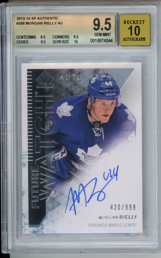 2013-14 SP Authentic #268 Morgan Rielly Future Watch Auto RC BGS 9.5 Auto 10