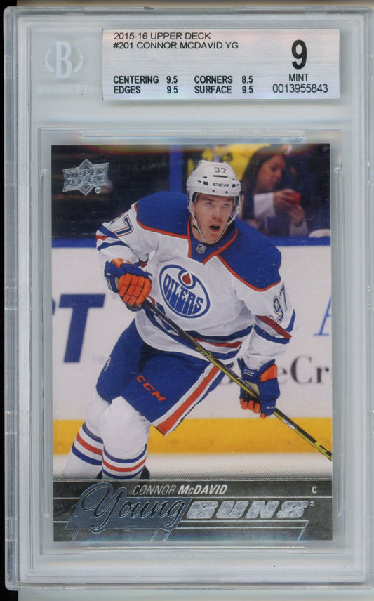 2015-16 Upper Deck #201 Connor McDavid Young Guns RC BGS 9.0